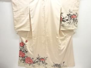 大正ロマン　牡丹模様織出し着物